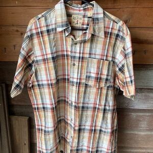 RedHead Casual Button Down Shirt Red and Black Plaid